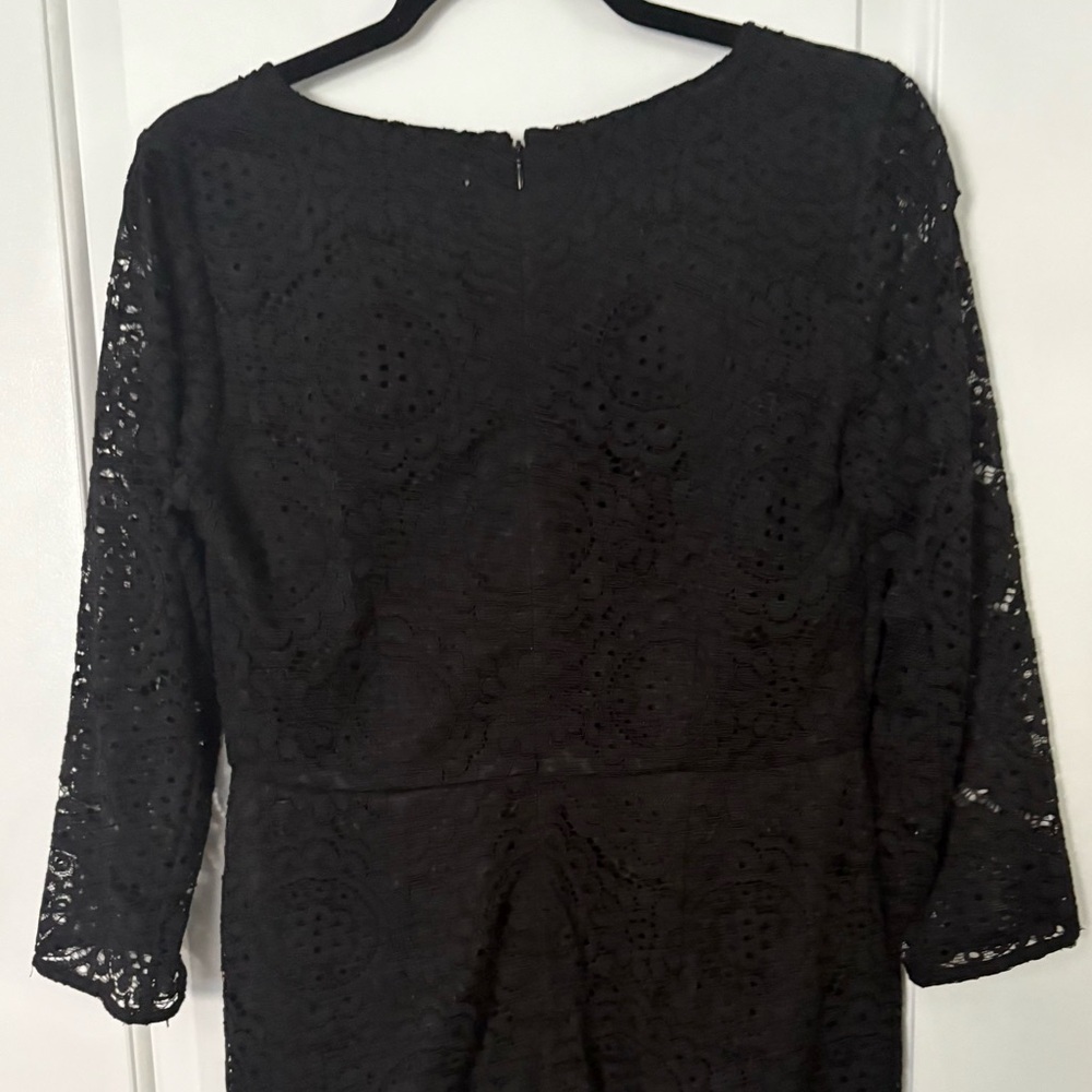 Loft Black Lace Long Sleeved Sheath Dress - Picture 2 of 3